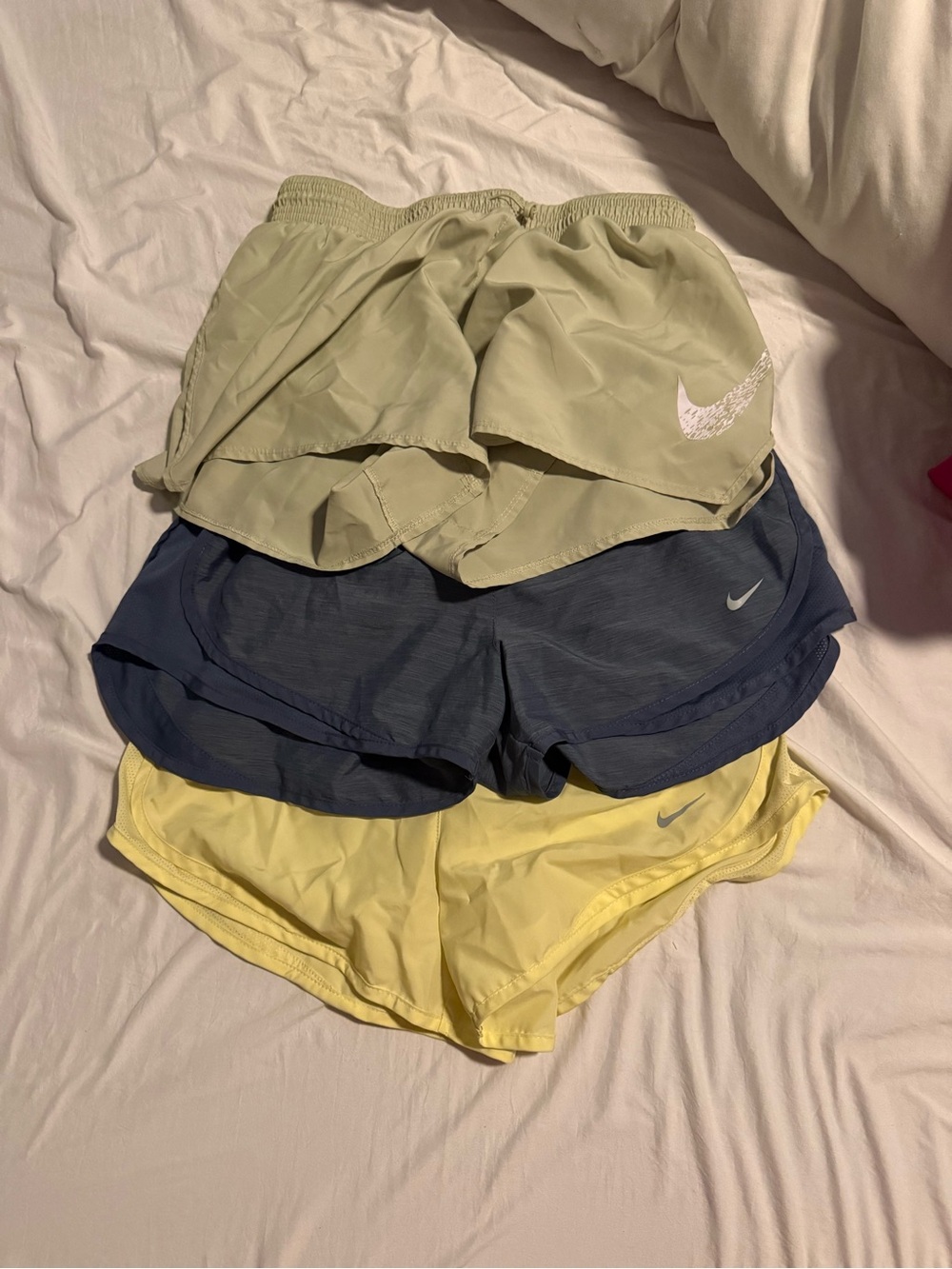 Nike Women’s Athletic Shorts - Olive, Navy, Light Yellow